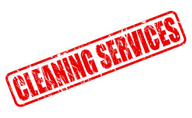 Cleaning services red stamp text