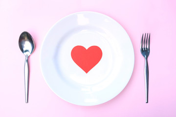 heart serve love to you on pink background