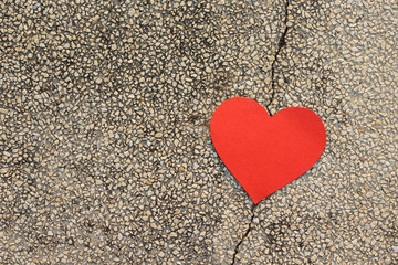 heart on concrete broken