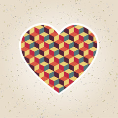 abstract valentine's day retro geometric pattern