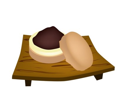 Imagawayaki or Red Bean Pancake on Geta Plate
