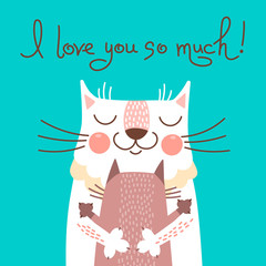 Sweet card for Fathers Day with cats.