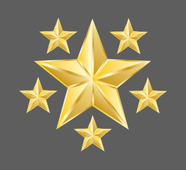 Gold stars vector, star vector