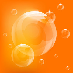 realistic bubbles vector, orange bubbles, bubbles vector
