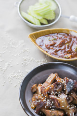 Baked pork with honey