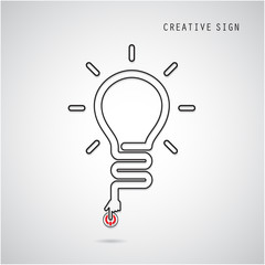 Fototapeta na wymiar Turn on Creative light bulb concept. Business idea and education