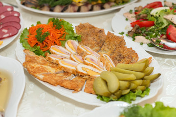 Cut appetizer on plate