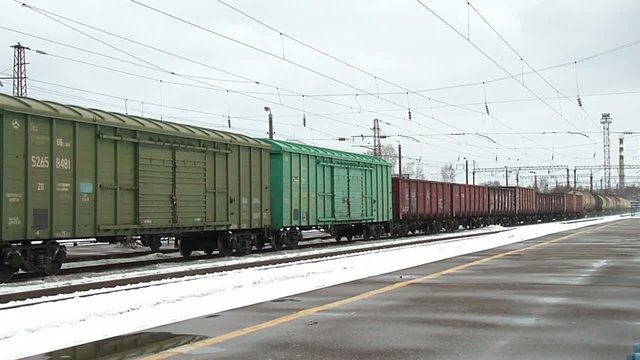 by passing freight train station