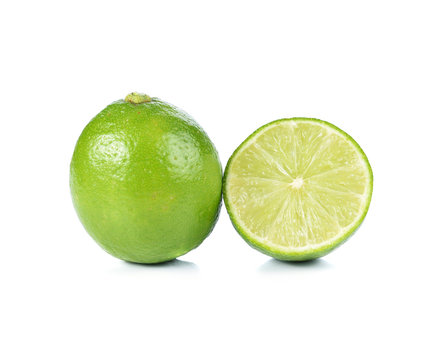 Citrus lime fruit on white background