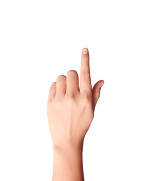 Man forefinger indicating of the direction