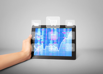 Men show tablet concept