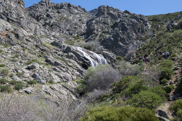 Fototapeta na wymiar Litueros Waterfall, Guadarrama Mountains, Madrid, Spain