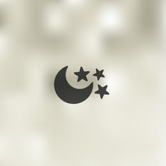 full moon icon on blurred background