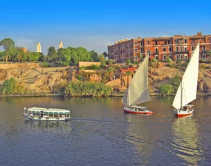 Foto auf Acrylglas Egypte felouques sur le Nil © foxytoul