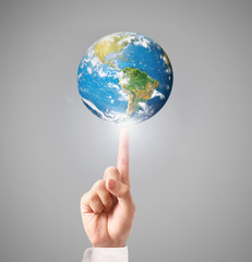 Globe ,earth in human hand