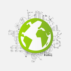 Drawing business formulas: globe