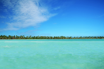 Landscape of paradise tropical island beach