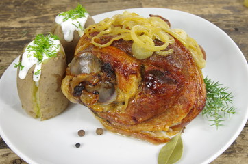 appetizing knuckles of pork