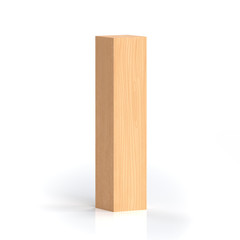 3d illustration. Wooden board on a white background