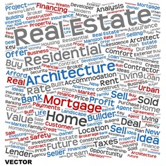 Obraz premium Conceptual real estate word cloud