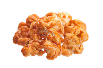 Popcorn in caramel isolated