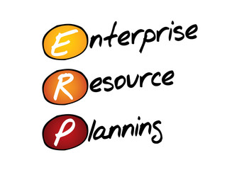 Enterprise resource planning (ERP), business concept acronym