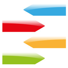 four color glossy web arrows vector