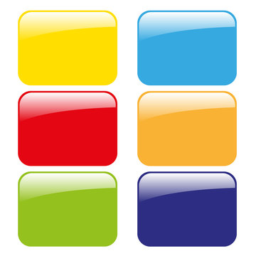vector six color glossy empty icons