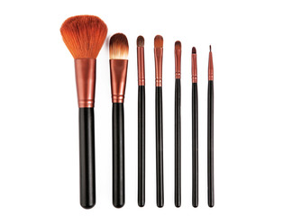 Professional brush set for makeup. Isolated