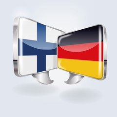 Sprechblasen in finnisch und deutsch