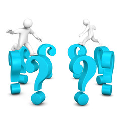 Manikins Question Marks Circle