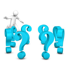 Manikin Question Marks Circle