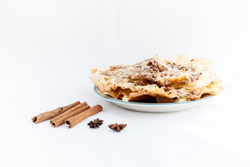 Moroccan dessert isolated on white background