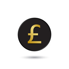 Simple gold on black Great Britain Pound icon