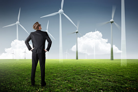 Man planning wind power plants