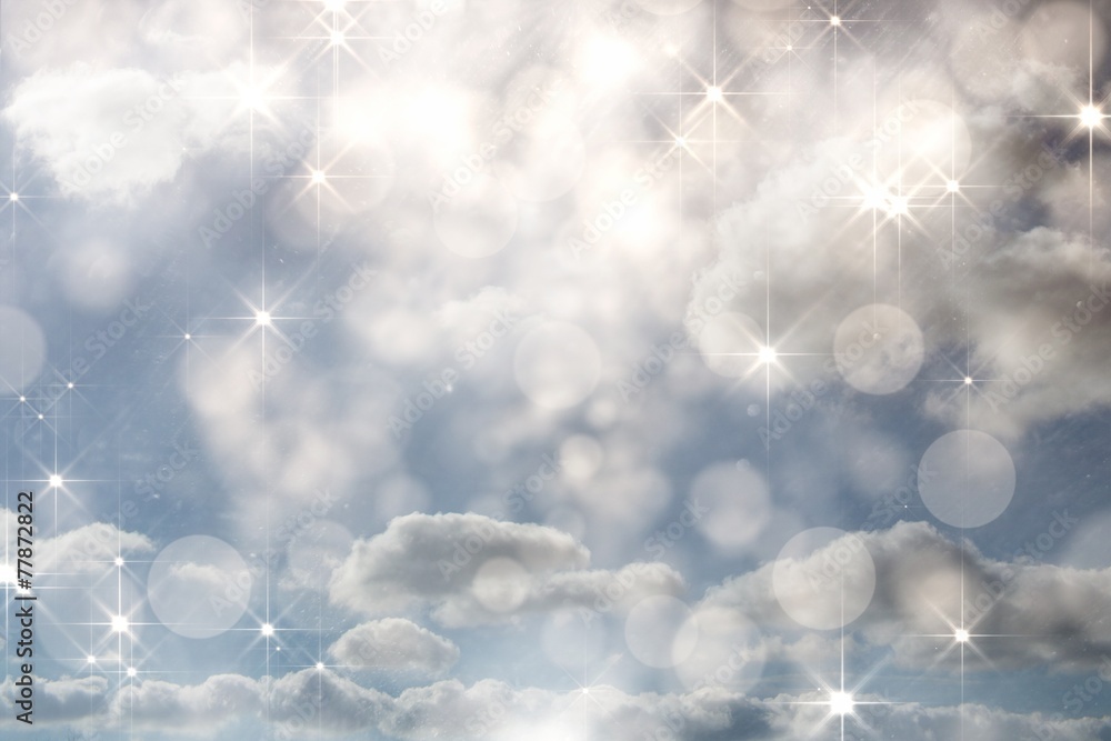 Poster composite image of shimmering light design on grey