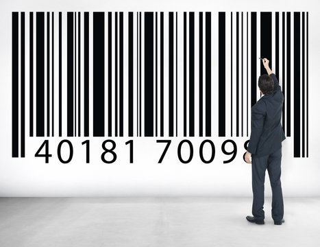 Bar Code Identity Marketing Data Encryption Concept