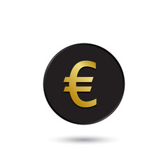 Simple gold on black euro icon
