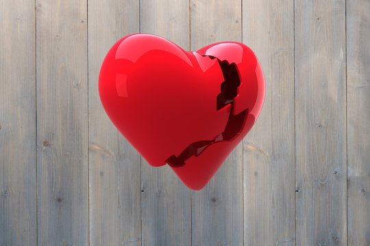 Composite image of broken heart
