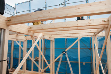 木造住宅の上棟 