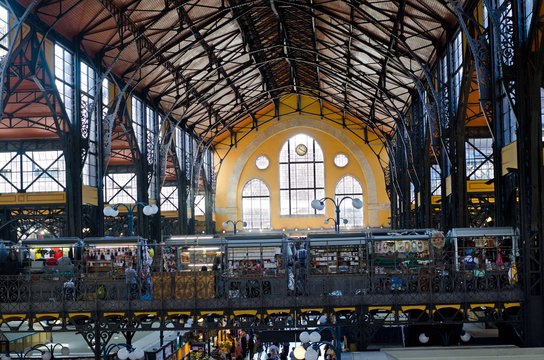 Budapest, Hungary:Central market hall (Vásárcsarnok)
