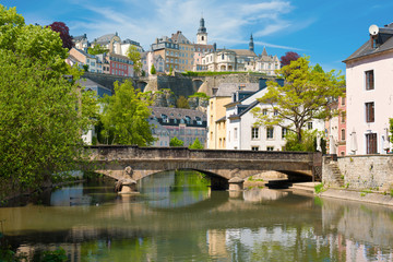 Fototapeta na wymiar Luxembourg city at a summer day
