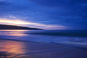 Naklejka na ściany i meble Amazing beach destination sunrise or sunset with beautiful brea