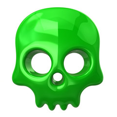 Green dead man skull