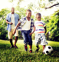 Obraz premium African Family Happiness Holiday Vacation Activity Concept