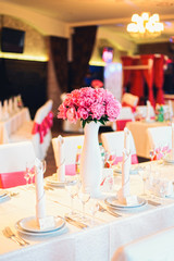 decorated table in the restaurant