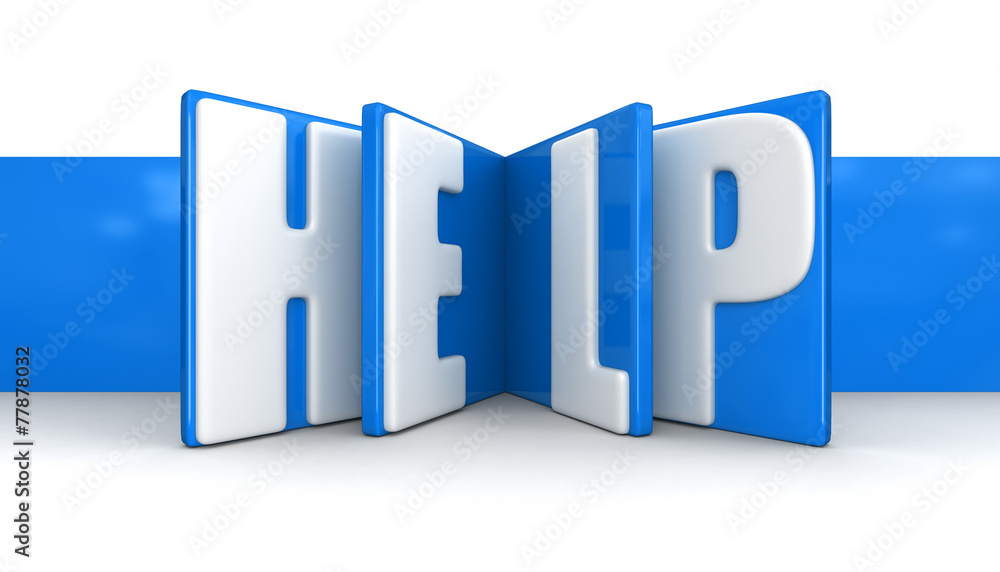 Poster label with help (clipping path included)