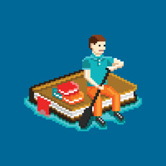 Obraz premium Book our raft