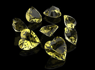 Background with set of many different gemstone