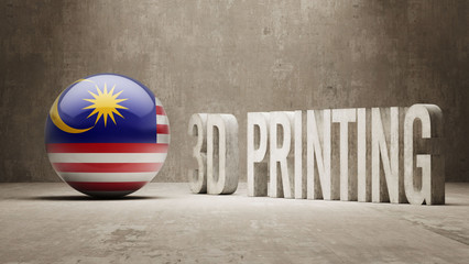 Naklejka premium Malaysia. 3d Printing Concept